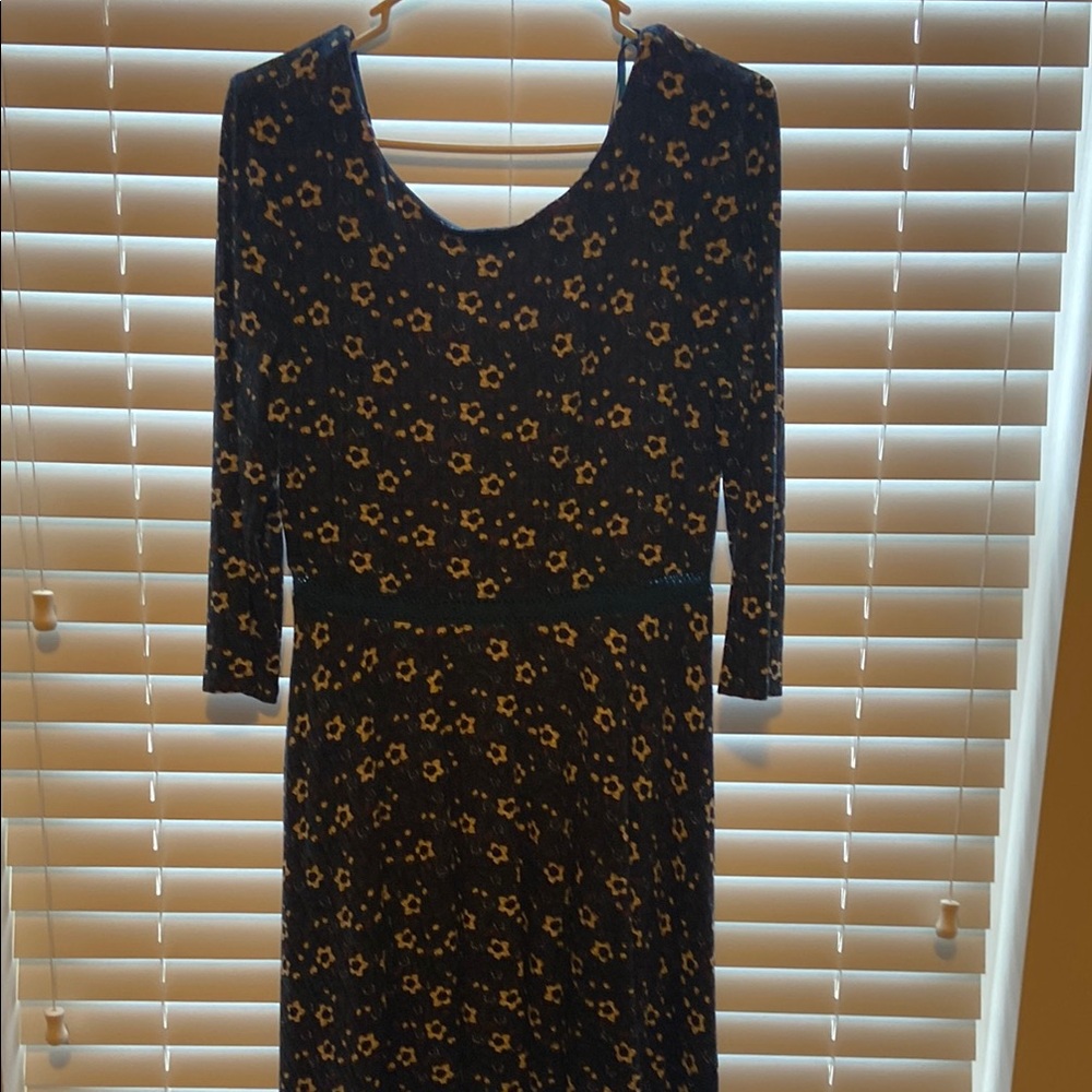 Floral Patterned Blue Dress